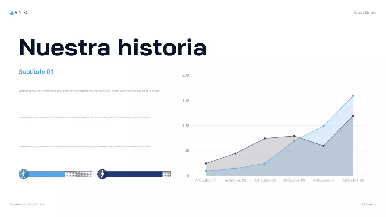 presentación de empresa moderna azul
