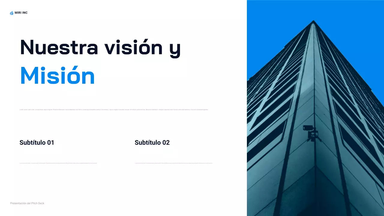 presentación de empresa moderna azul