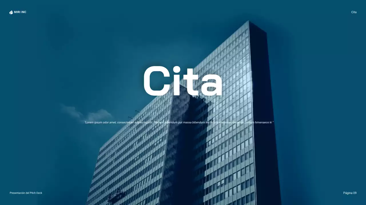 presentación de empresa moderna azul