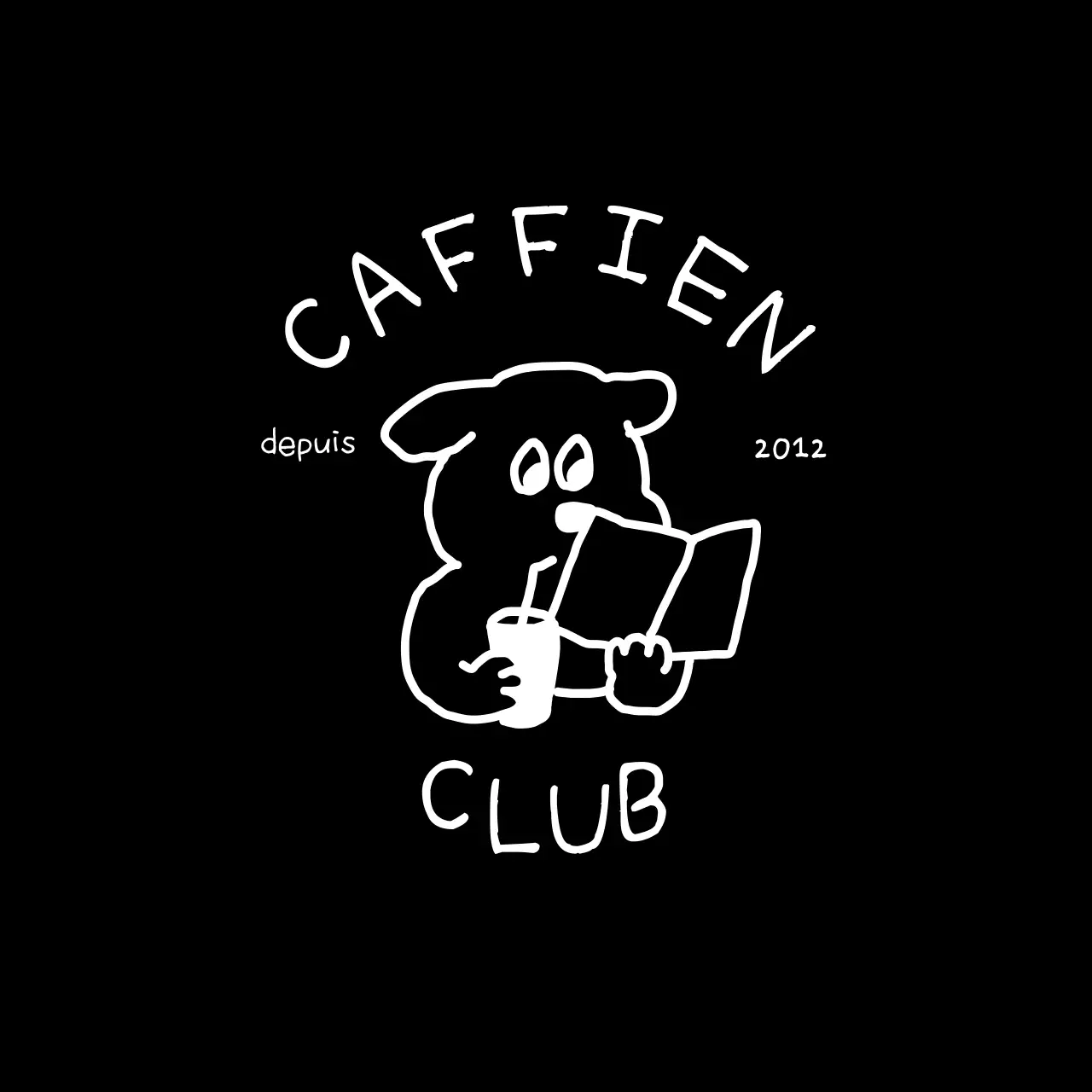 Phrases de caractères dessinées en noir