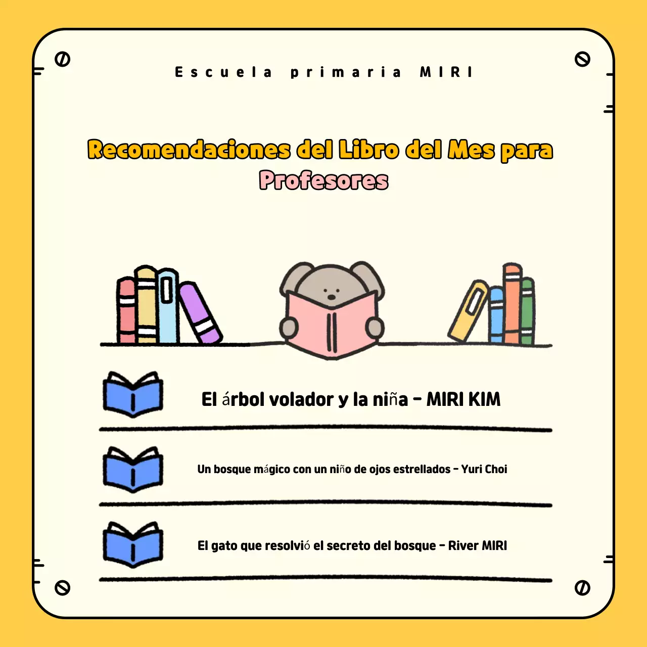 Promover las recomendaciones de libros de peluche amarillos