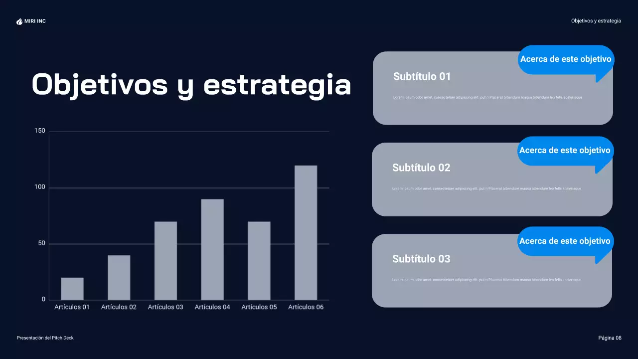 presentación de empresa moderna azul