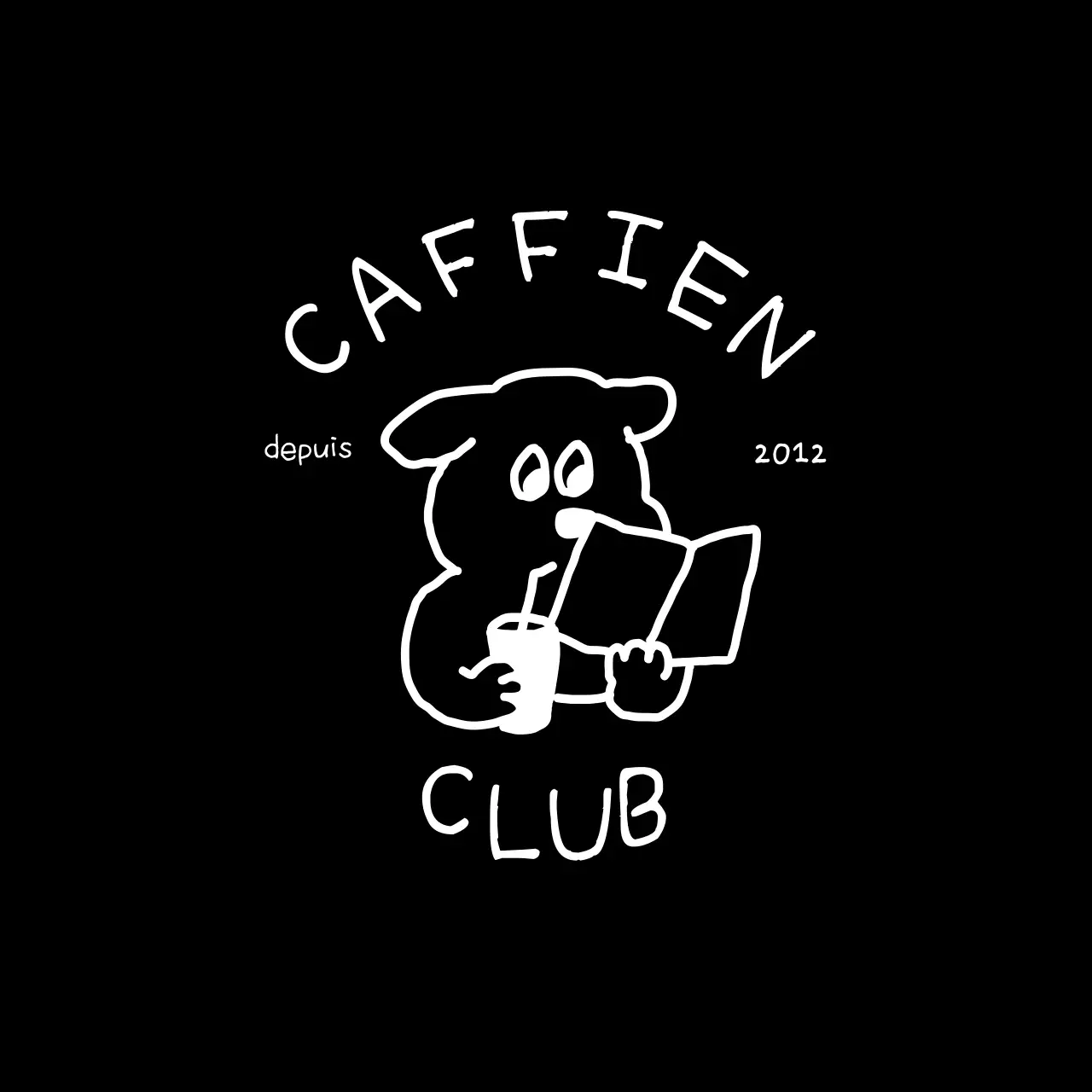 Phrases de caractères dessinées en noir