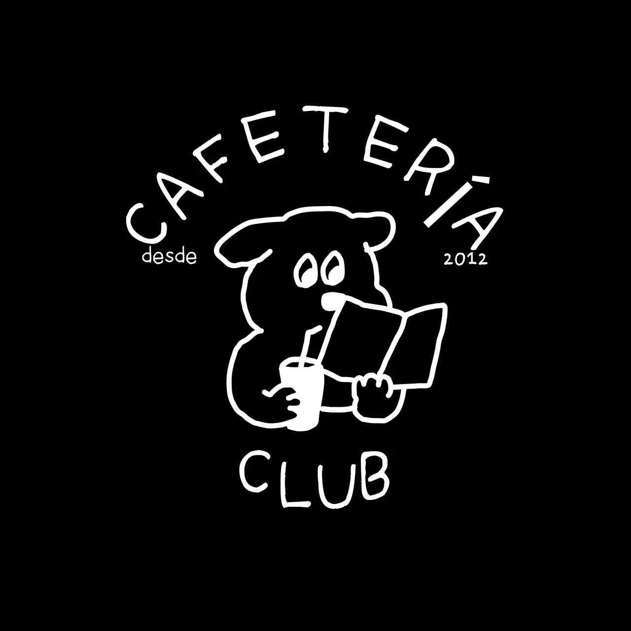 Frases de caracteres de dibujo en negro