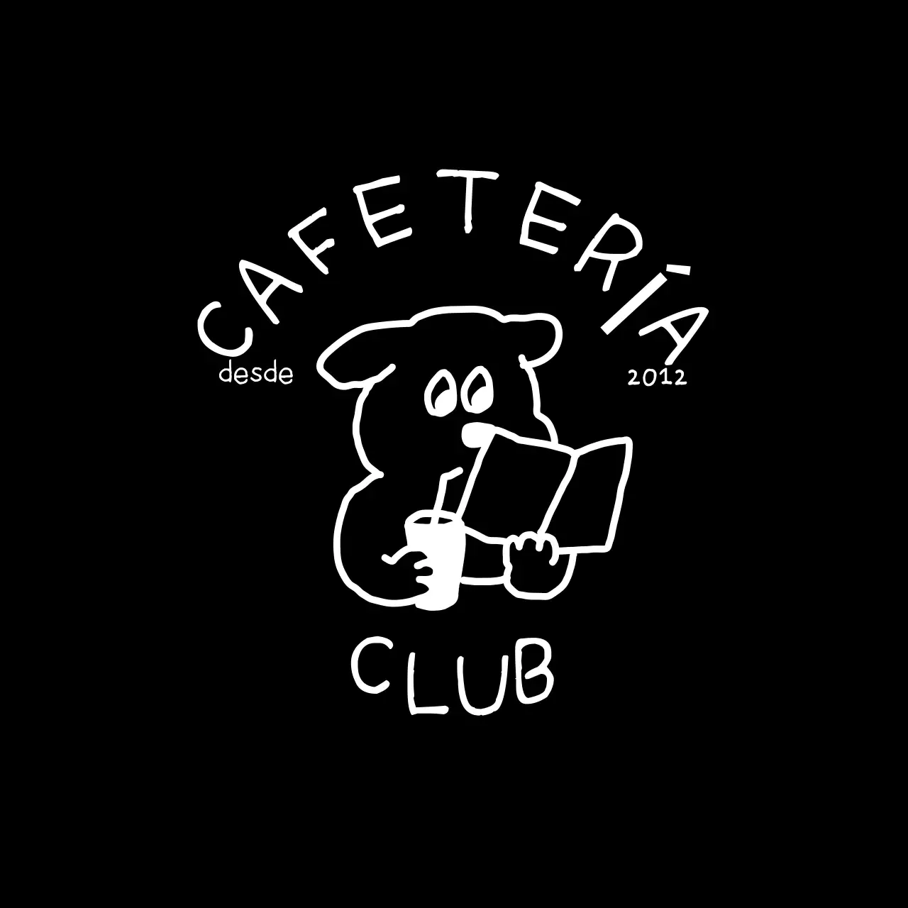 Frases de caracteres de dibujo en negro