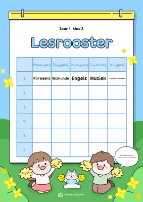 Lichtblauw lesrooster Lesmateriaal