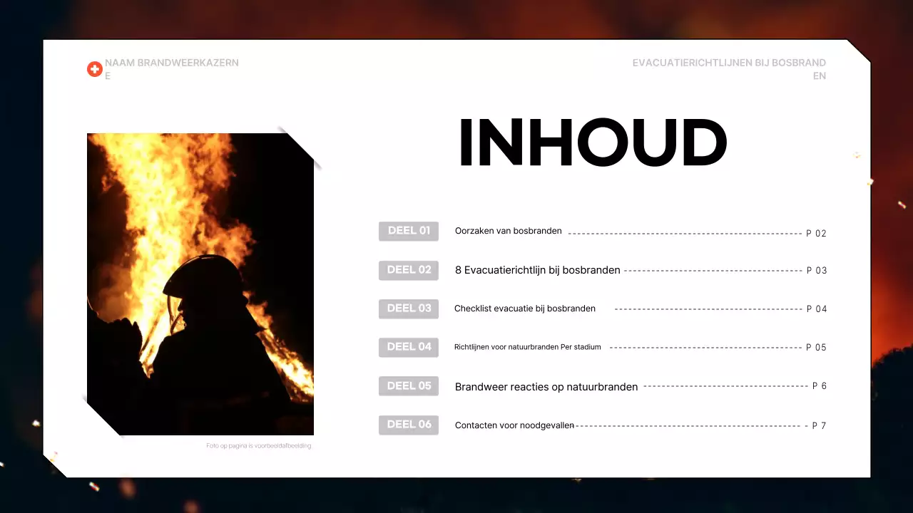 richtlijn voor evacuatie met rood vet