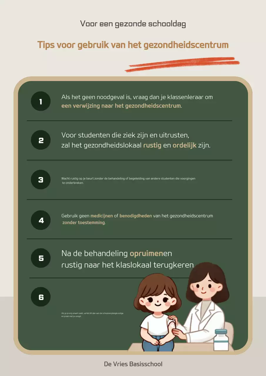 Bruine eenvoudige richtlijnen voor veiligheid op school