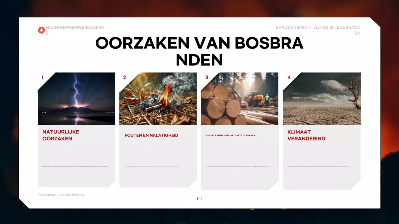 richtlijn voor evacuatie met rood vet