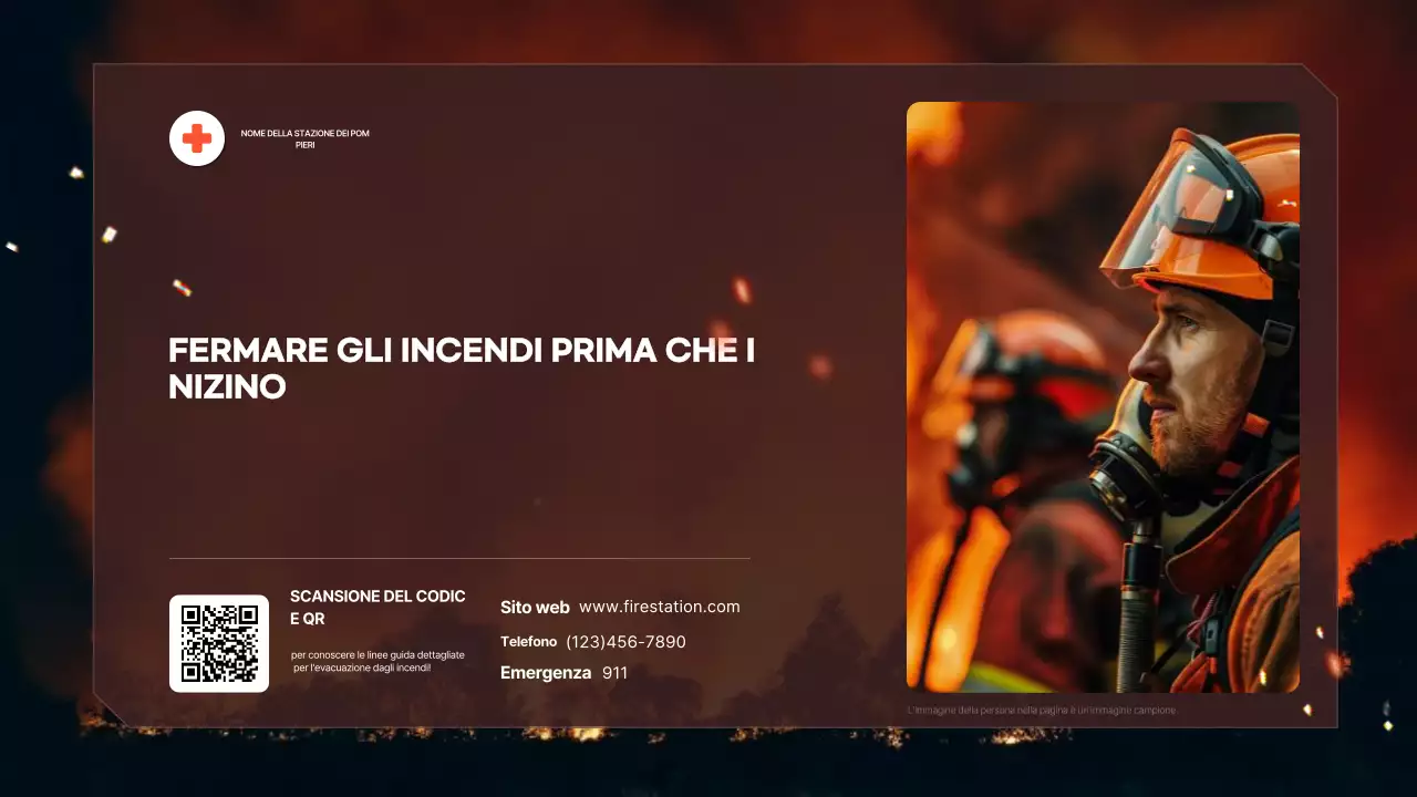 linea guida per l'evacuazione in grassetto rosso