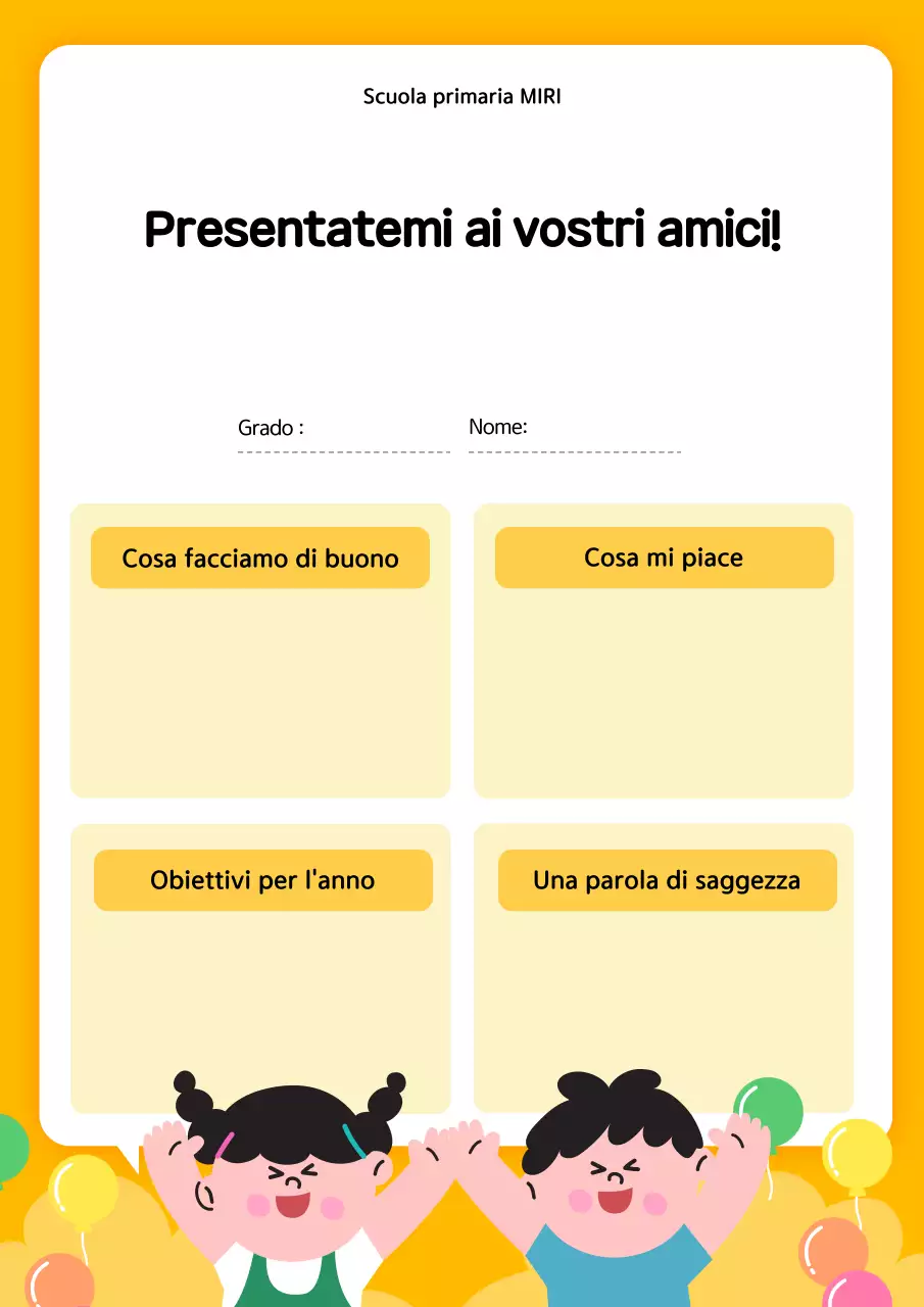 Dichiarazione personale gialla