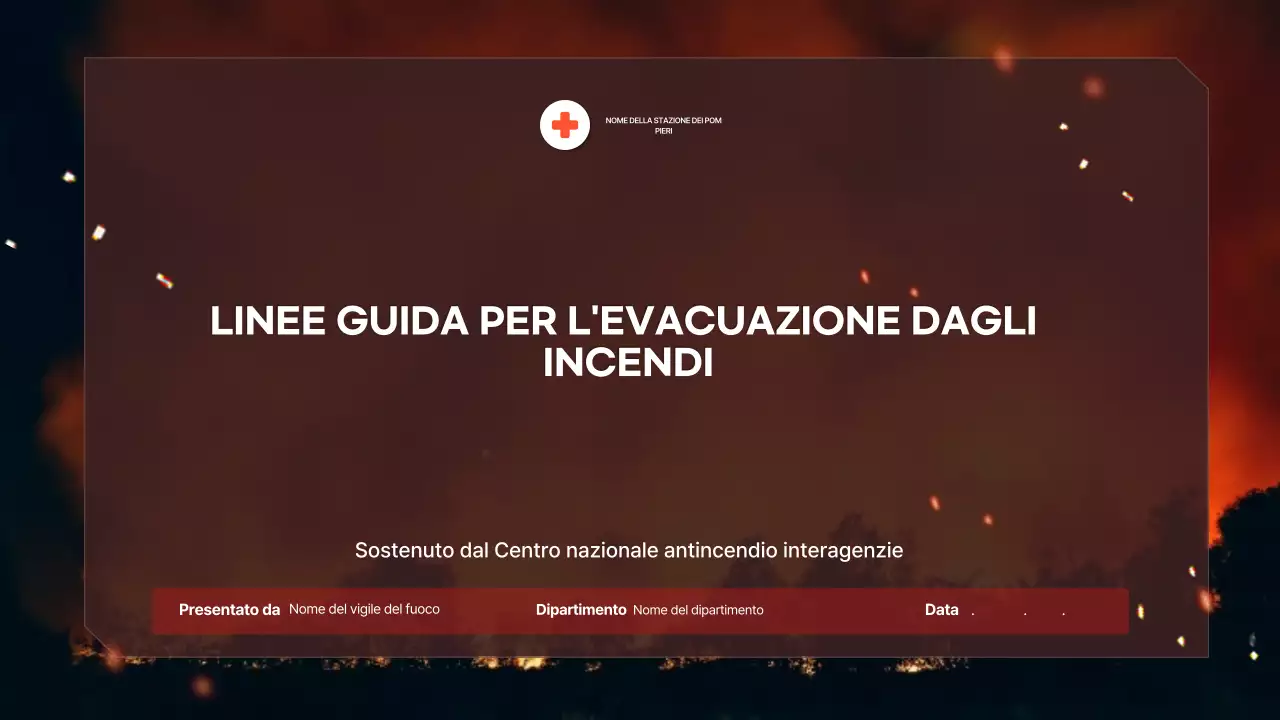 linea guida per l'evacuazione in grassetto rosso