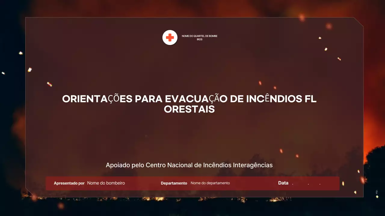orientação de evacuação a negrito vermelho