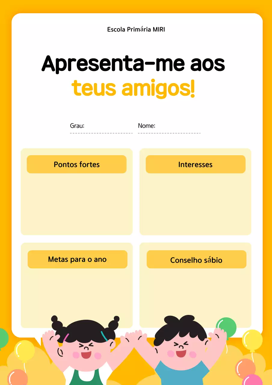 Declaração pessoal amarela