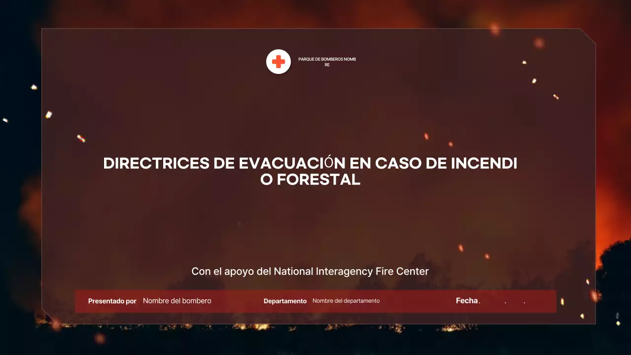 directriz de evacuación en negrita roja