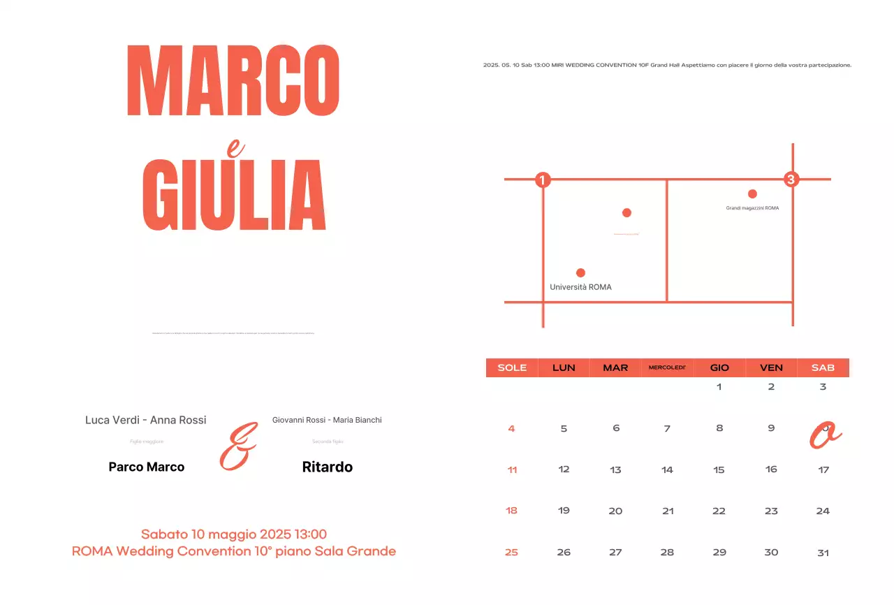 Invito di nozze vintage arancione