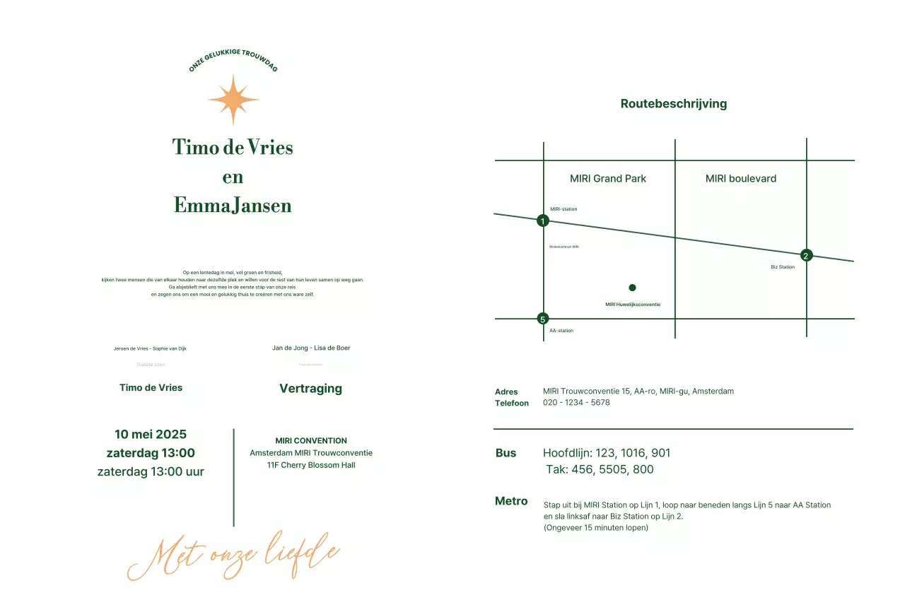 Abstracte elegante huwelijksuitnodiging