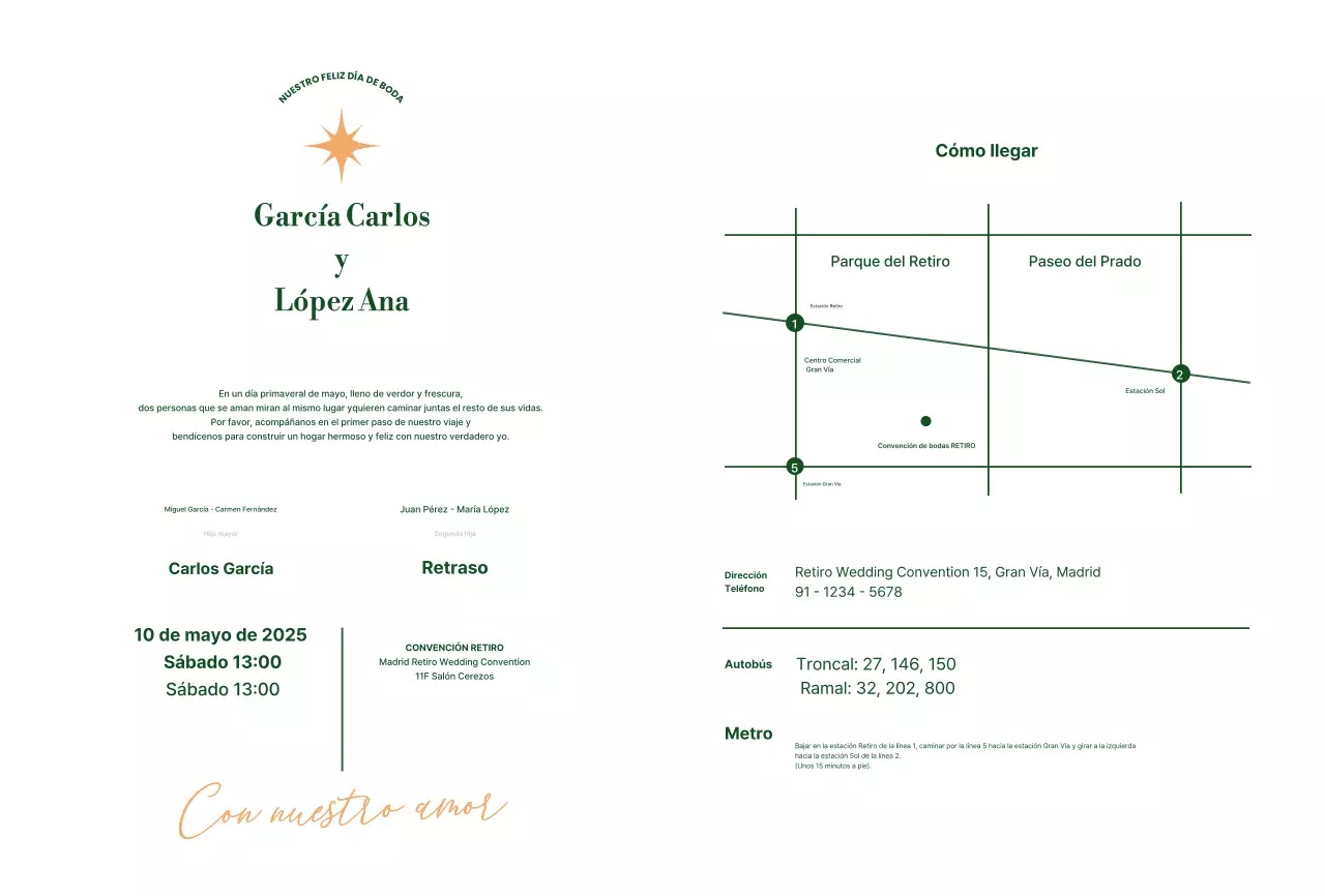 Invitación de boda abstracta y elegante