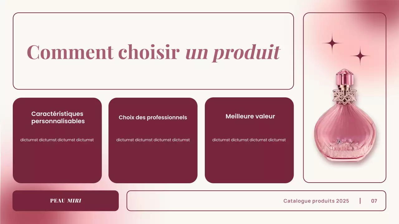 catalogue de produits élégant et gradient rose présentation publicitaire