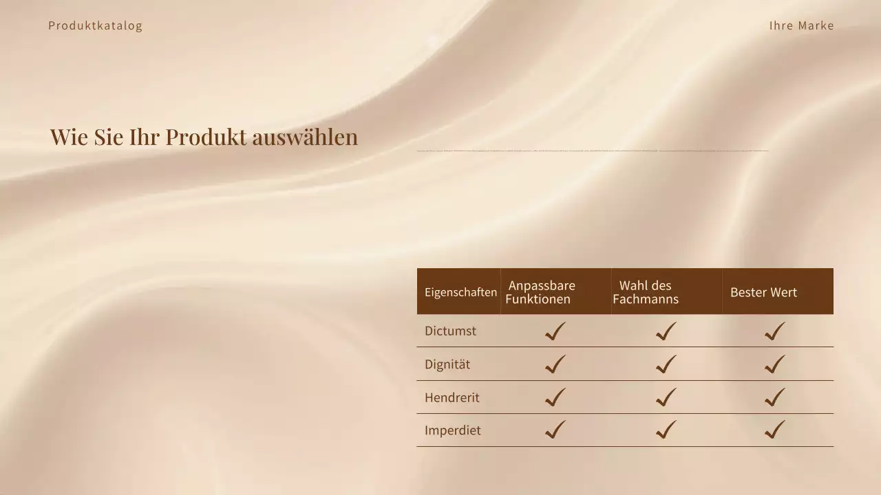 Beige Eleganter Produktkatalog