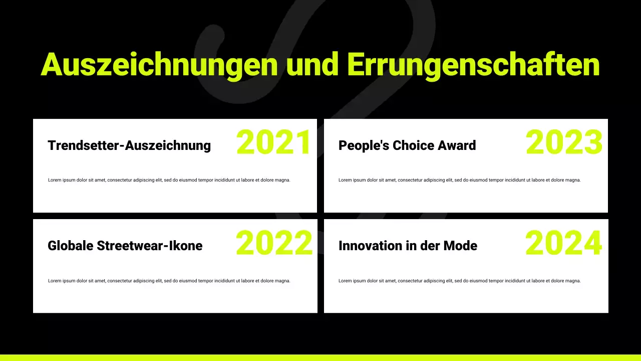 Schwarz und Neon Produktkatalog Präsentation