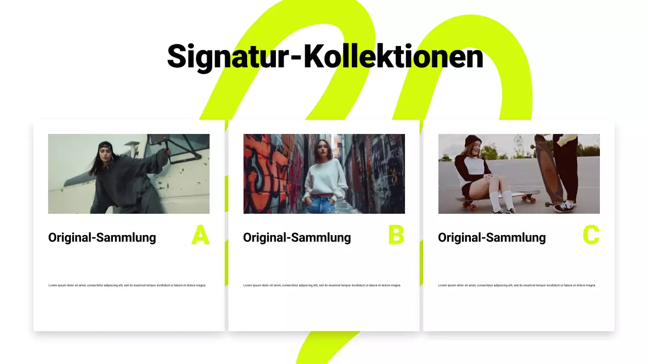 Schwarz und Neon Produktkatalog Präsentation