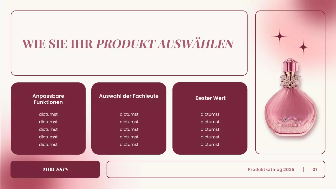 rosa Farbverlauf elegantes Produkt Katalog Werbung Präsentation