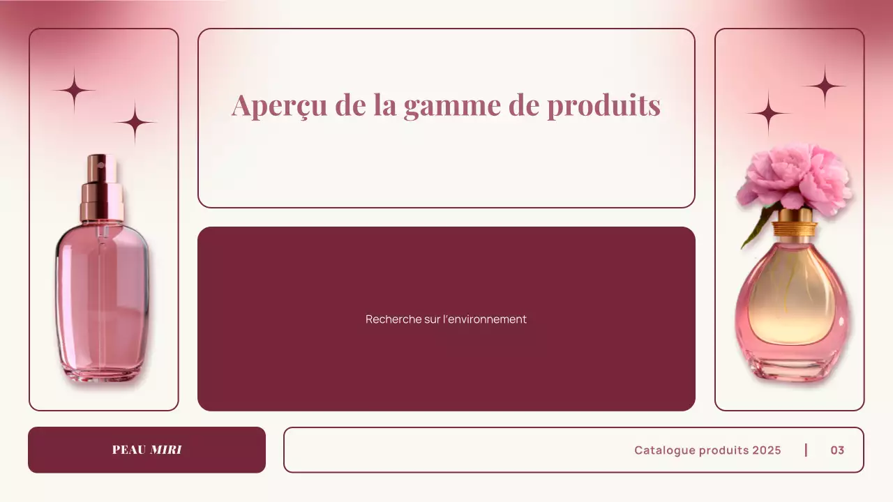 catalogue de produits élégant et gradient rose présentation publicitaire