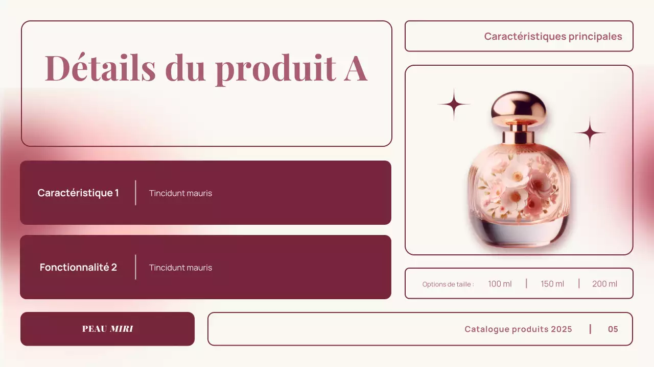 catalogue de produits élégant et gradient rose présentation publicitaire