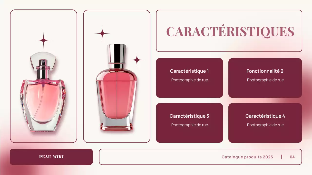 catalogue de produits élégant et gradient rose présentation publicitaire