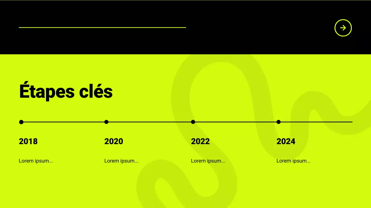 Présentation du catalogue de produits en noir et néon