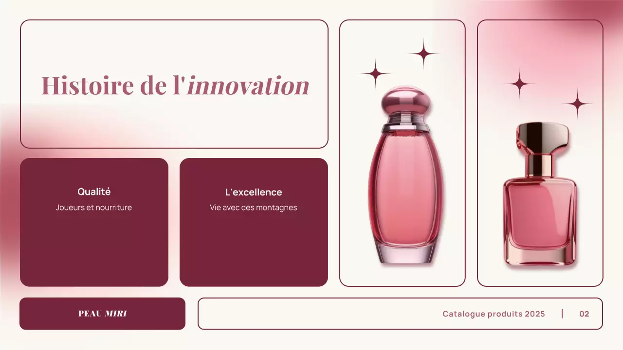 catalogue de produits élégant et gradient rose présentation publicitaire