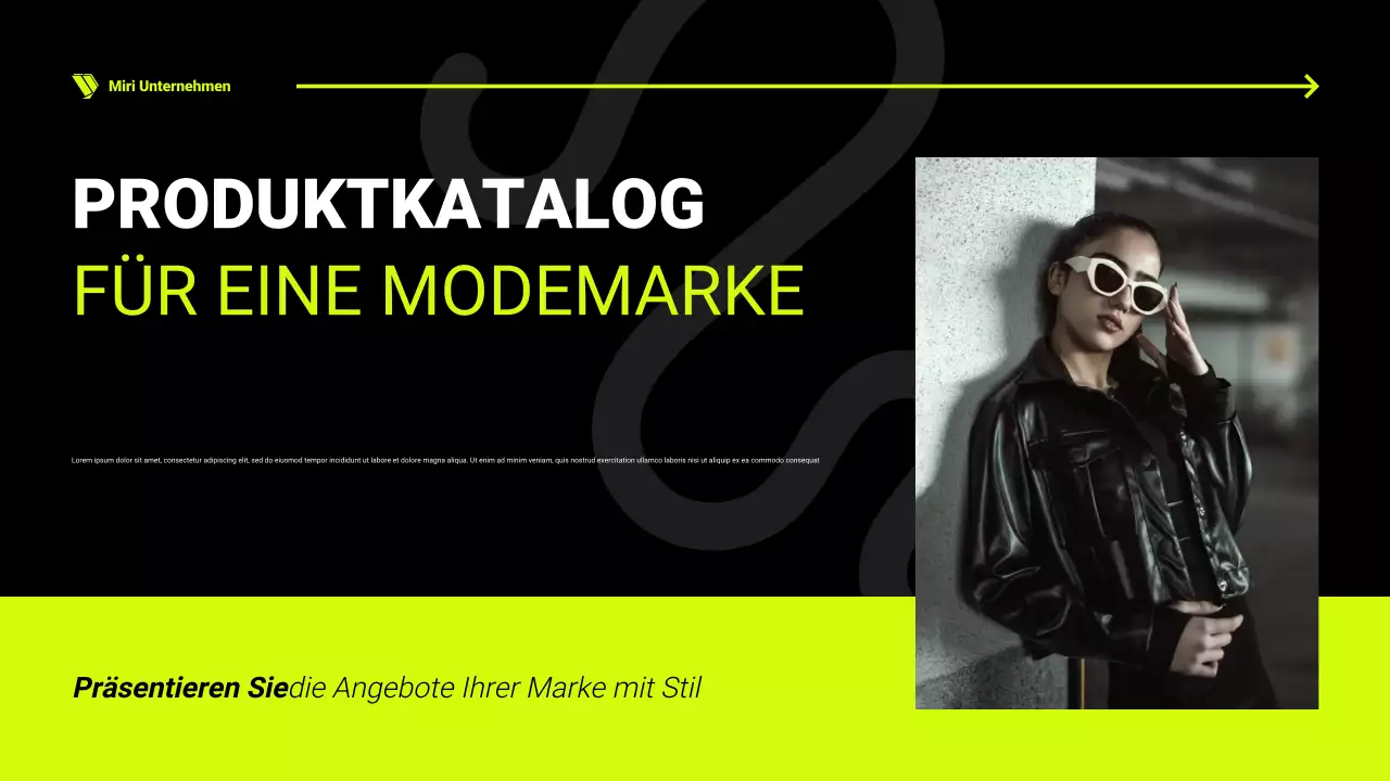 Schwarz und Neon Produktkatalog Präsentation