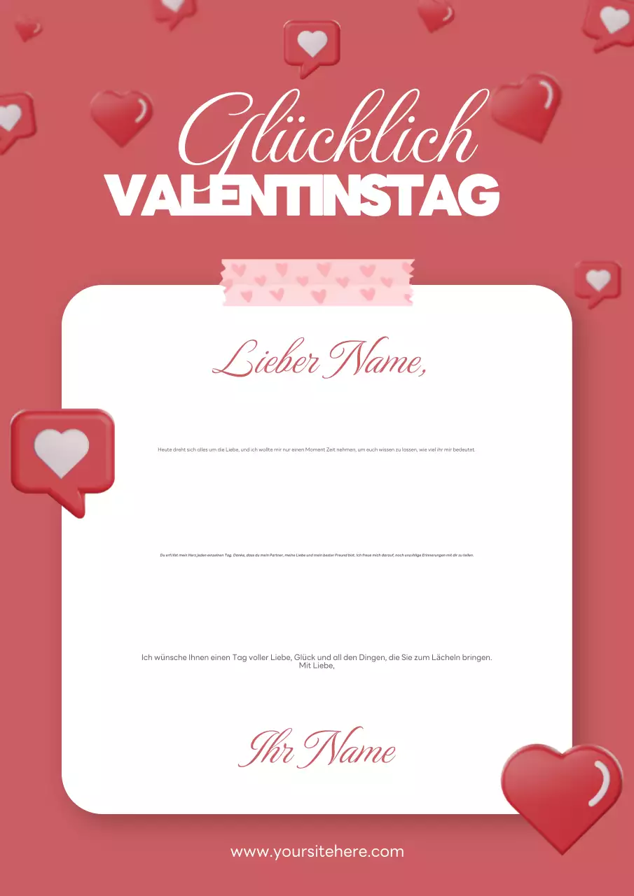 rosa romantische Liebe Grußkarte