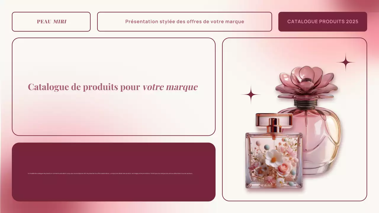 catalogue de produits élégant et gradient rose présentation publicitaire