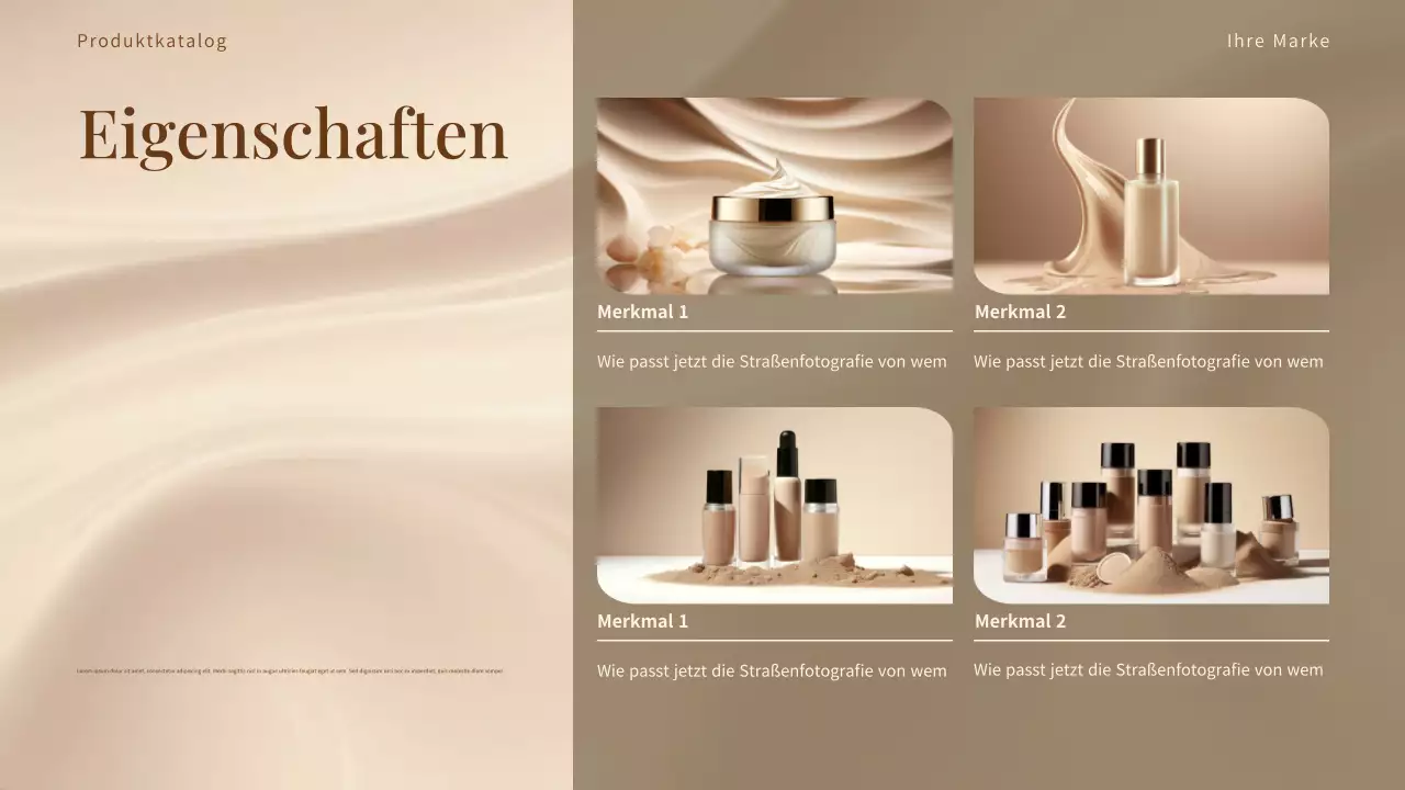 Beige Eleganter Produktkatalog