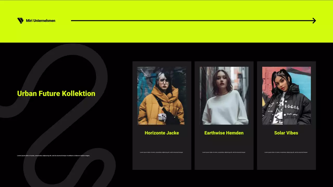 Schwarz und Neon Produktkatalog Präsentation