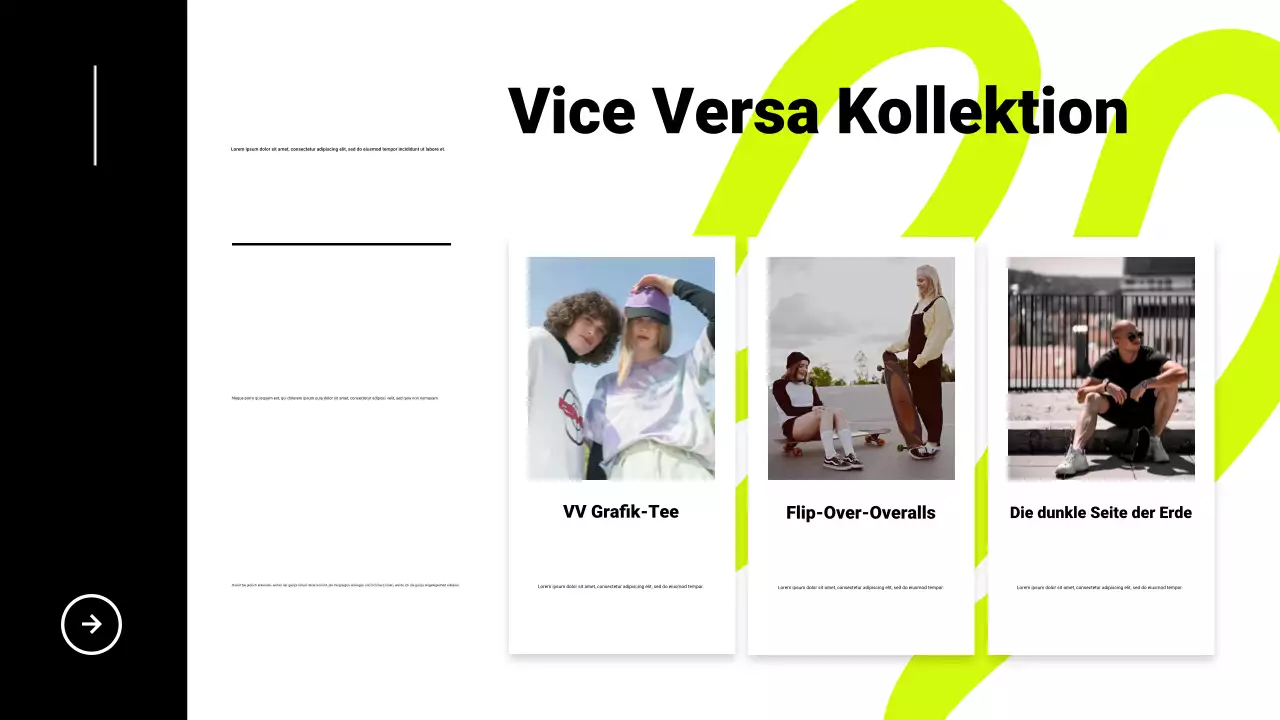 Schwarz und Neon Produktkatalog Präsentation