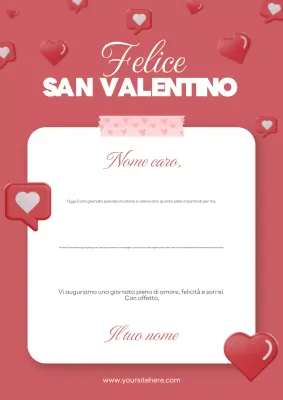 biglietto d'auguri romantico rosa