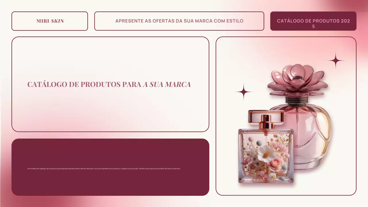 gradiente cor-de-rosa elegante catálogo de produtos apresentação publicitária