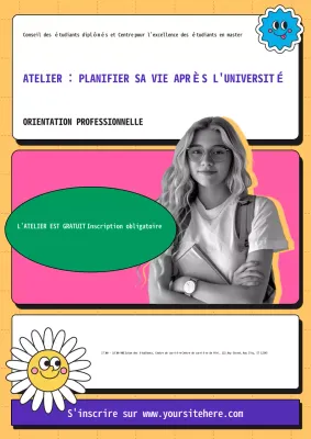 invitation moderne et colorée à un atelier sur les carrières