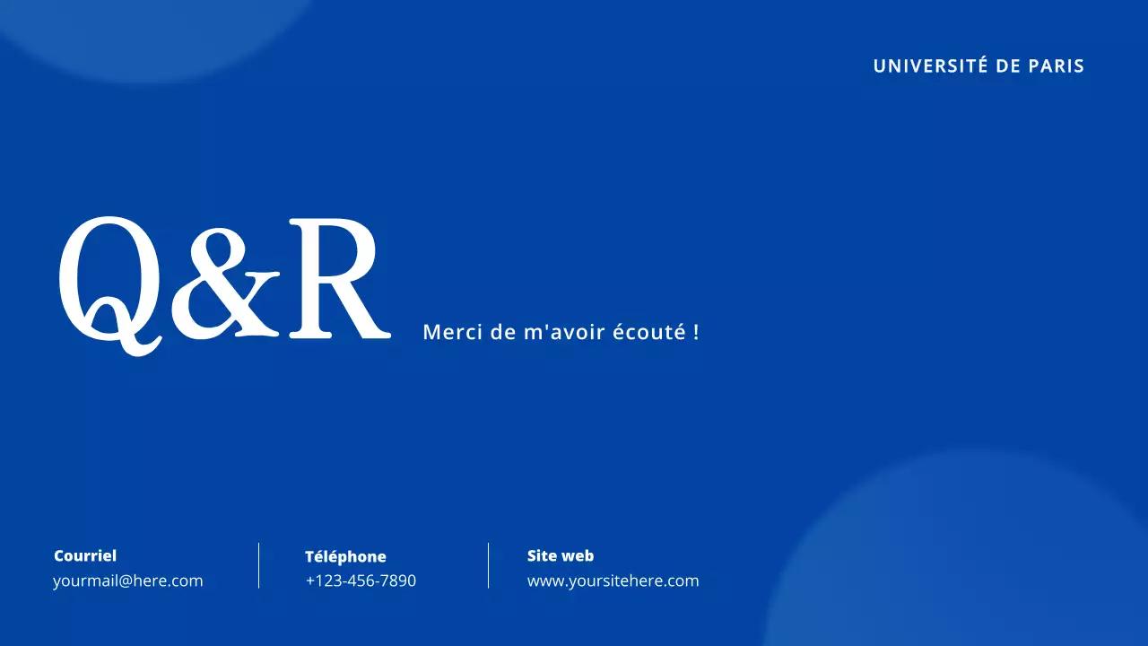 conférence académique moderne bleue