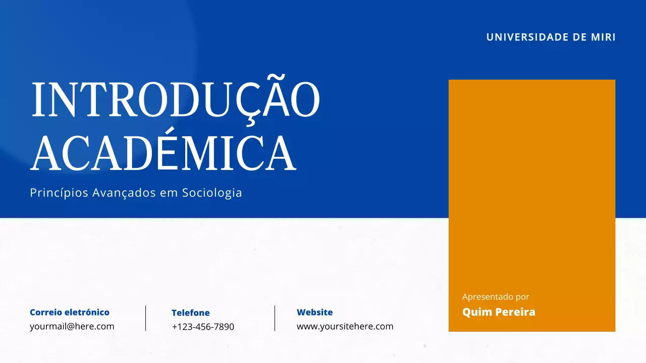 palestra académica moderna azul