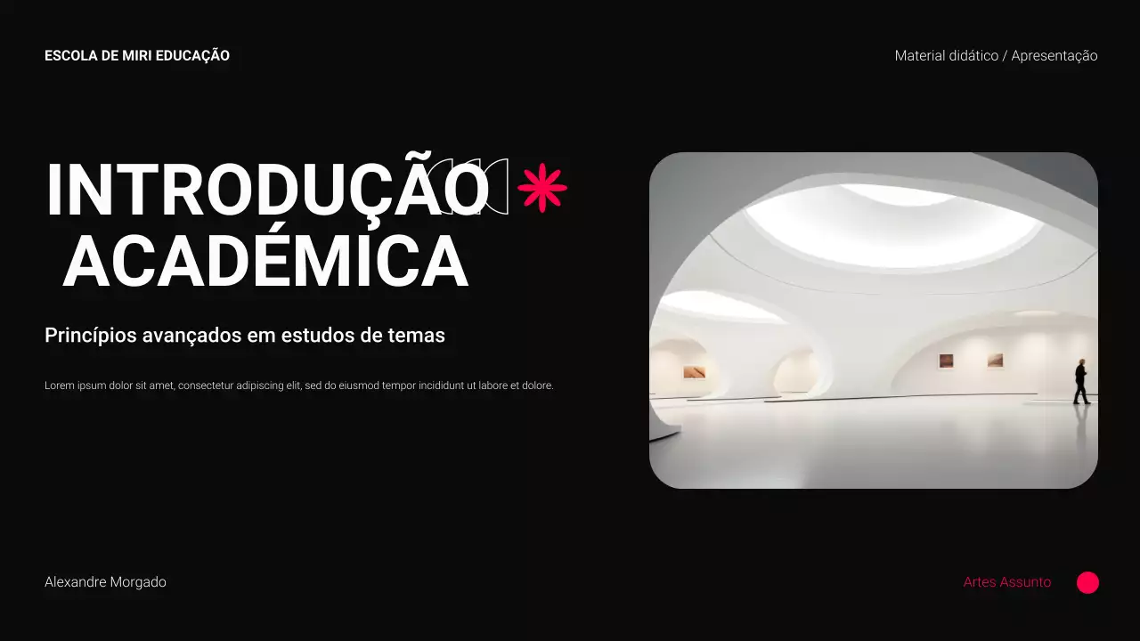 Material didático para o ensino superior moderno a preto e vermelho