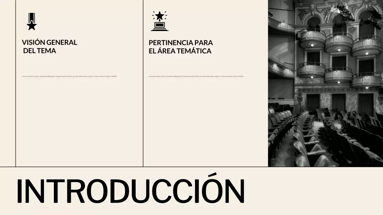 Presentación de materiales didácticos sobre arte e historia cremas y negros