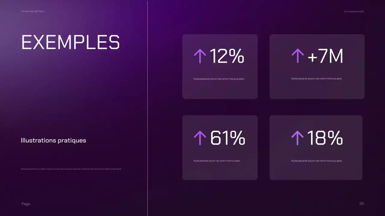 Matériel de marketing pour la classe pourpre foncé, minime et dégradé