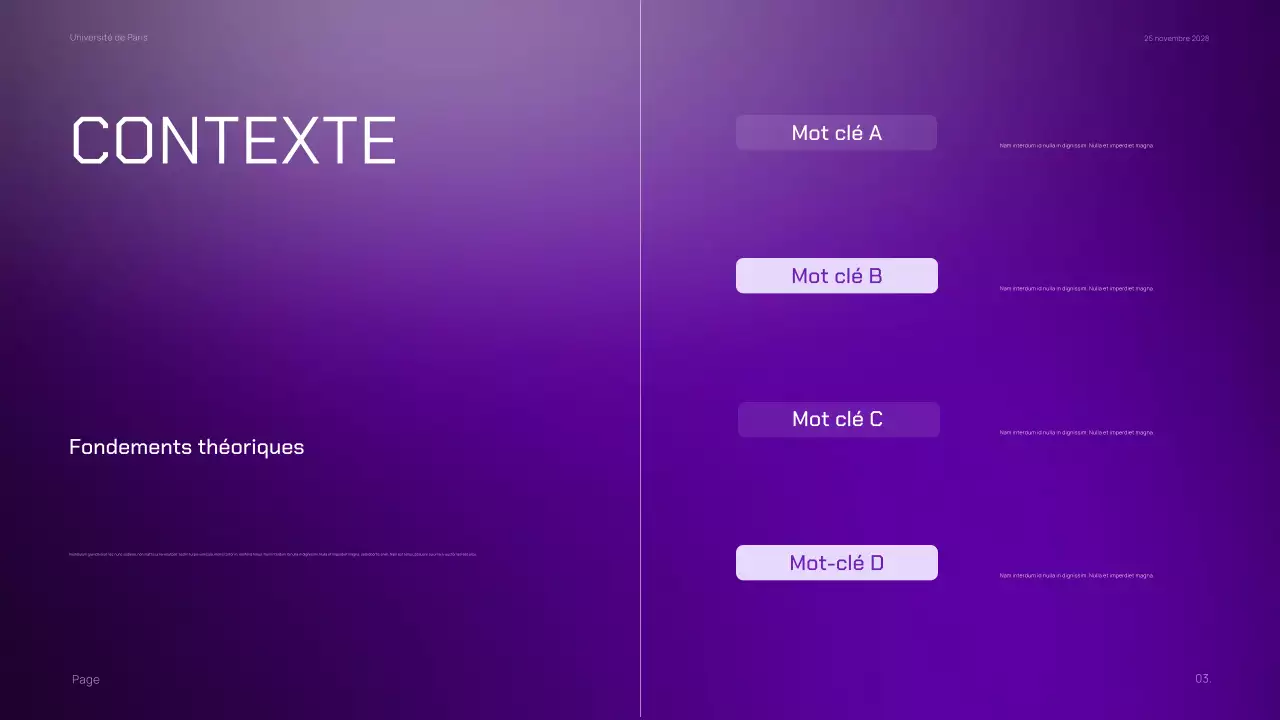 Matériel de marketing pour la classe pourpre foncé, minime et dégradé