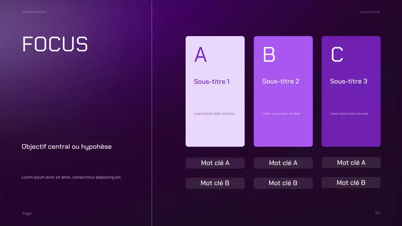 Matériel de marketing pour la classe pourpre foncé, minime et dégradé
