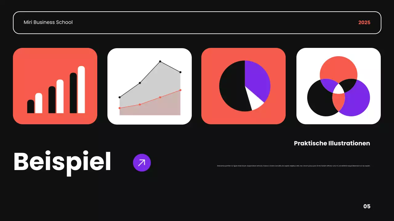 schwarz orange und lila moderne akademische Einführung Business-Kurs Präsentation
