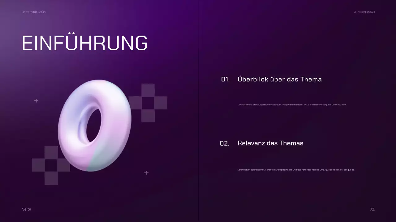 Dunkel lila Minimal Gradient Klasse Marketing Material